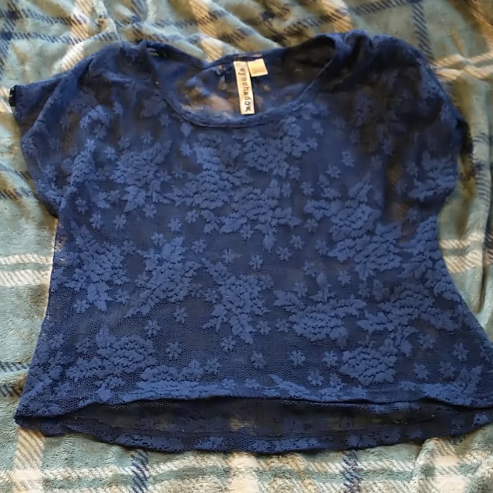 See through floral pattern top
